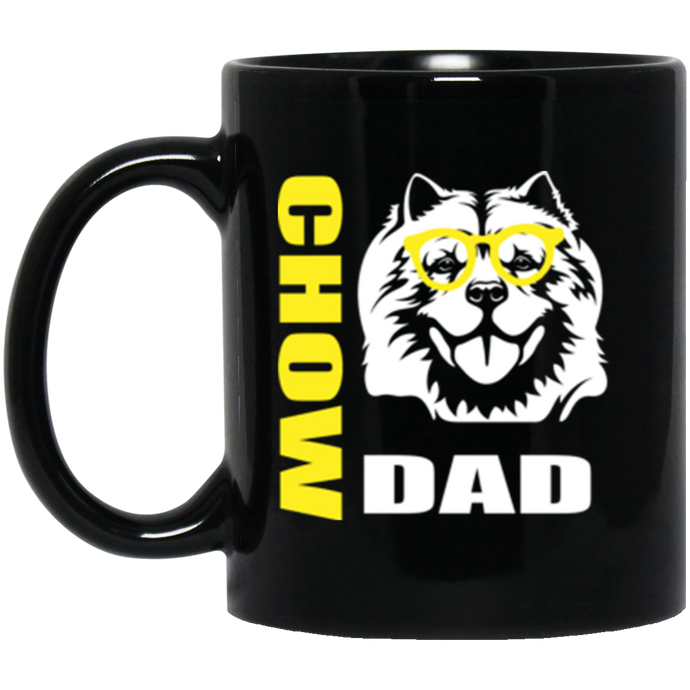 Chow Dad with Glasses 11 oz. Black Mug