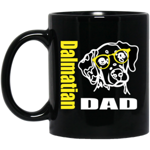 Dalmatian Dad with Glasses 11 oz. Black Mug