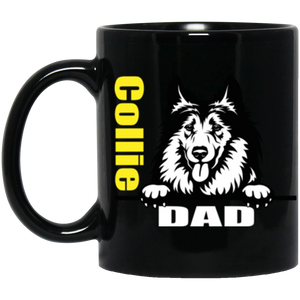 Collie Dad 11 oz. Black Mug