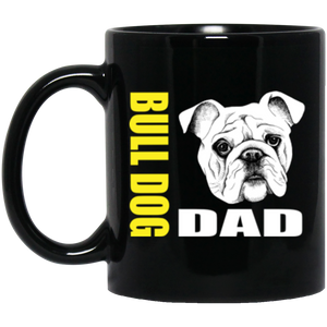 Bulldog Dad 11 oz. Black Mug