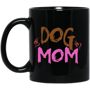 Dog Mom 11 oz. Black Mug