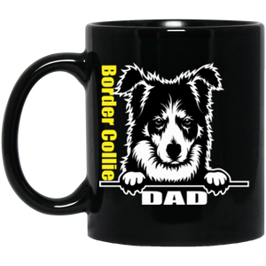 Border Collie Dad 11 oz. Black Mug