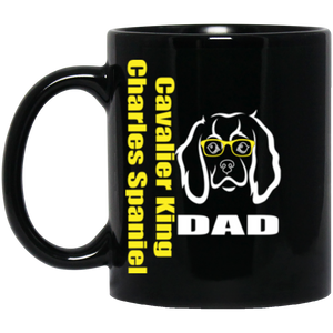 Cavalier Dad with Glasses 11 oz. Black Mug