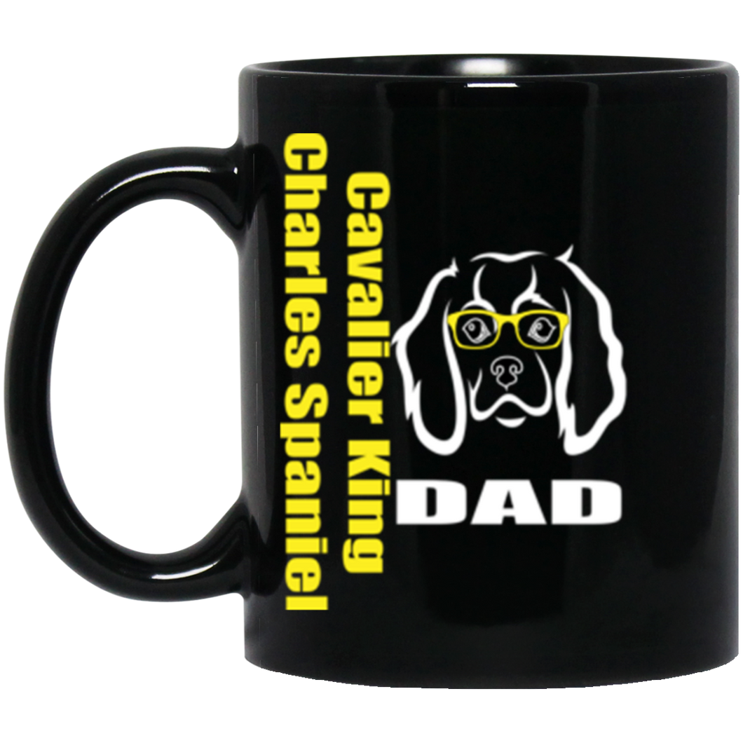 Cavalier Dad with Glasses 11 oz. Black Mug