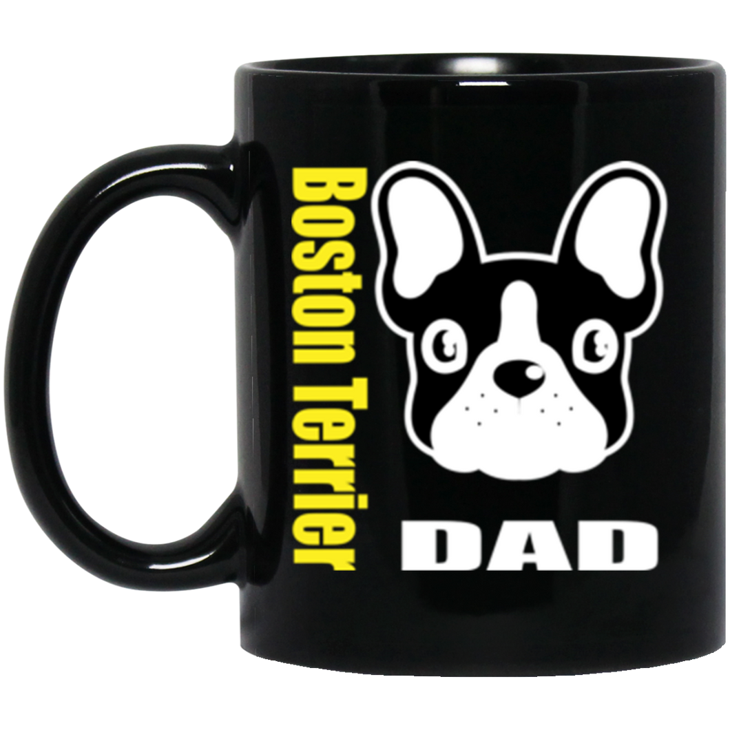 Boston Terrier Dad 11 oz. Black Mug