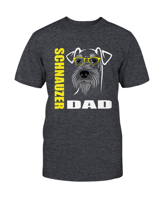 Schnauzer dad with glasses Bella + Canvas Unisex T-Shirt