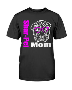 Shar-Pei Mom with glasses Bella + Canvas Unisex T-Shirt