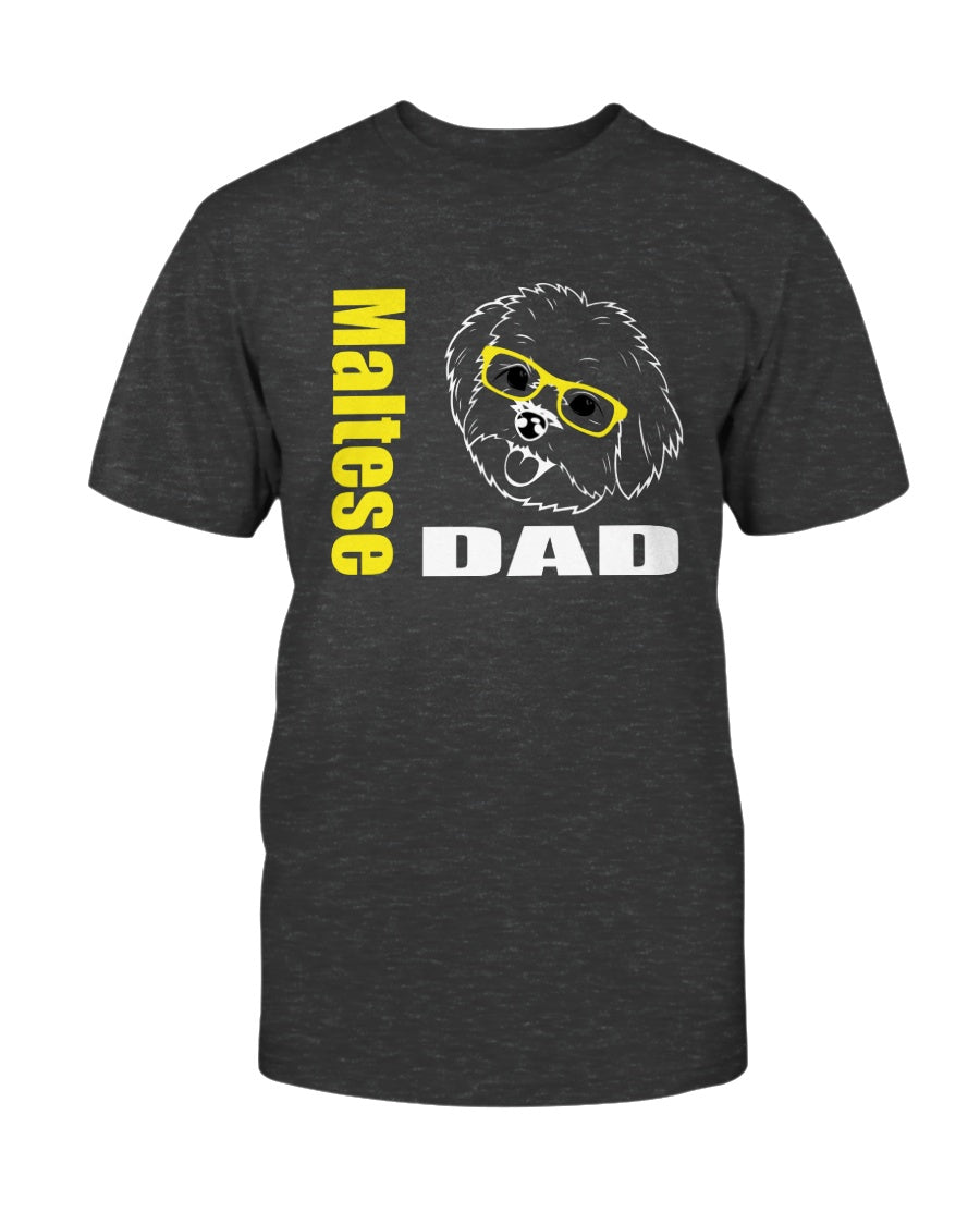Maltese Dad with glasses Bella + Canvas Unisex T-Shirt