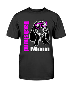 Dachshund Mom with glasses Bella + Canvas Unisex T-Shirt