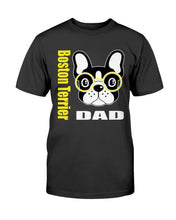 Load image into Gallery viewer, Boston Terrier with Glasses Dog Dad Unisex T-Shirt