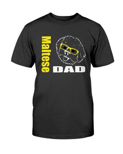 Maltese Dad with glasses Bella + Canvas Unisex T-Shirt