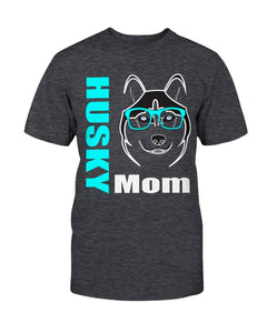 Husky Mom with glasses Bella + Canvas Unisex T-Shirt