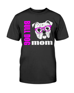 Bulldog with Glasses Dog Mom Unisex T-Shirt