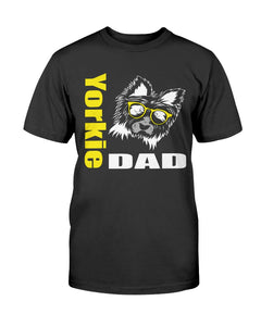 Yorkie Dad with glasses Bella + Canvas Unisex T-Shirt