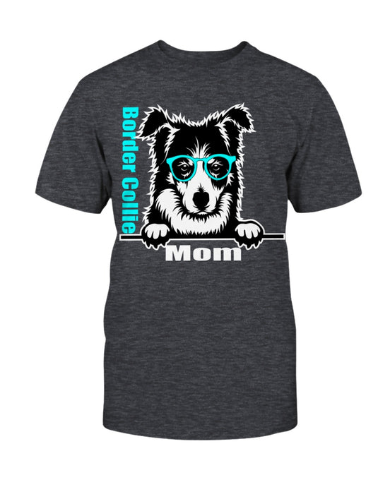 Border Collie with Glasses Dog Mom Unisex T-Shirt