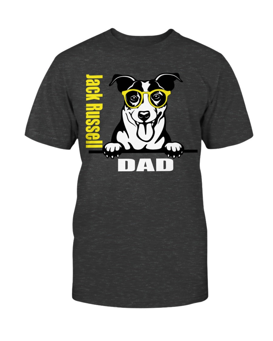 Jack Russell Dad with glasses Bella + Canvas Unisex T-Shirt