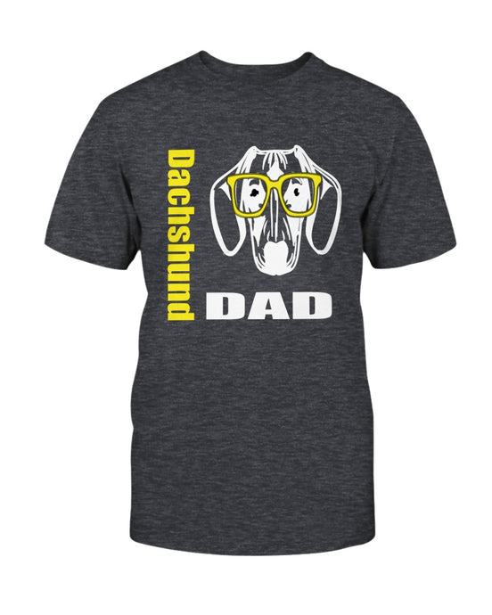 Dachshund Dad with Glasses Bella + Canvas Unisex T-Shirt