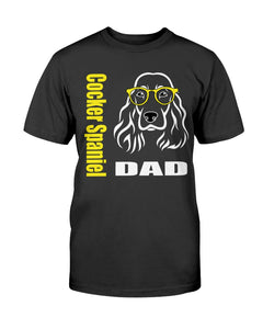 Cocker Spaniel with Glasses Dog Dad Unisex T-Shirt