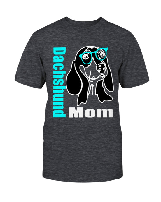 Dachshund Mom with glasses Bella + Canvas Unisex T-Shirt