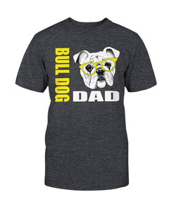 Bull Dog with Glasses Dog Dad Unisex T-Shirt