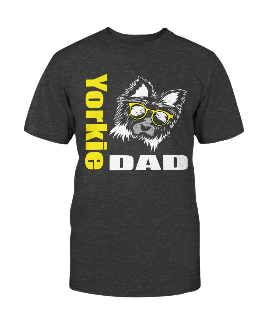 Yorkie Dad with glasses Bella + Canvas Unisex T-Shirt