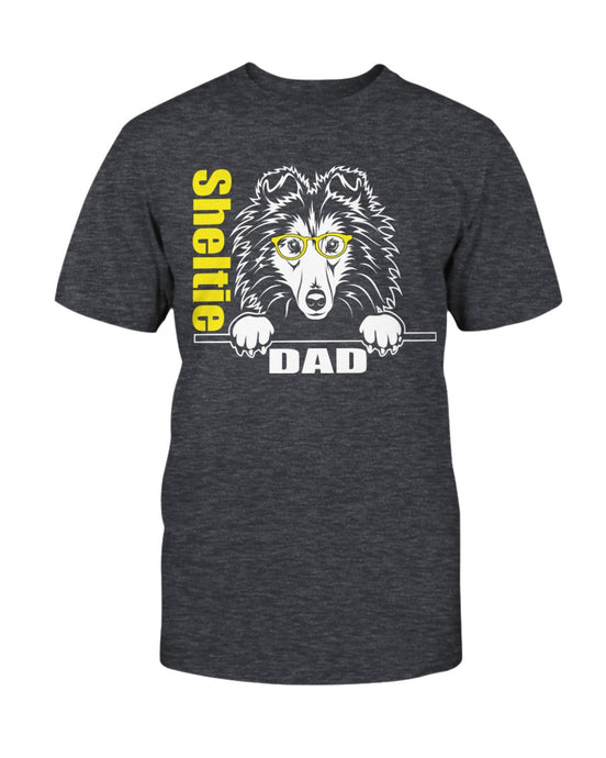 Sheltie Dad with glasses Bella + Canvas Unisex T-Shirt