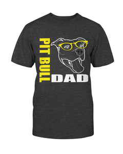 Pit Bull with Glasses Dog Dad Short-Sleeve Unisex T-Shirt
