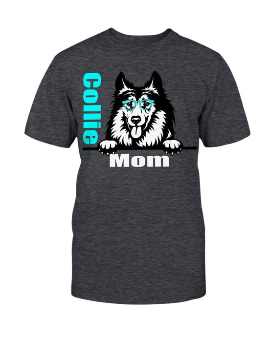 Collie Mom with glasses Bella + Canvas Unisex T-Shirt