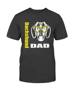 Dachshund Dad with Glasses Bella + Canvas Unisex T-Shirt