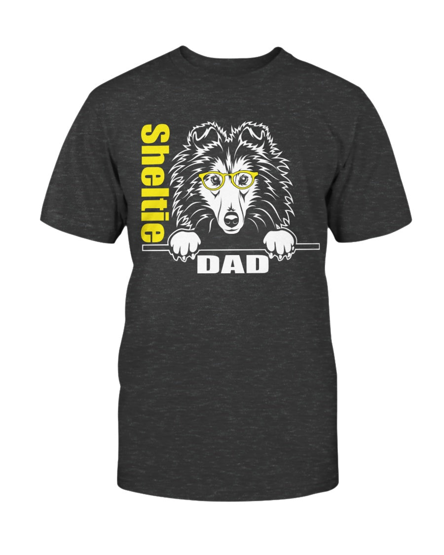 Sheltie Dad with glasses Bella + Canvas Unisex T-Shirt