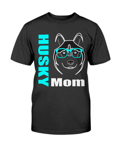 Husky Mom with glasses Bella + Canvas Unisex T-Shirt