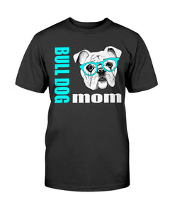 Bulldog with Glasses Dog Mom Unisex T-Shirt