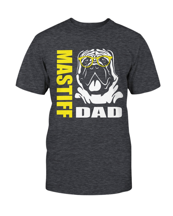 Mastiff Dad with glasses Bella + Canvas Unisex T-Shirt