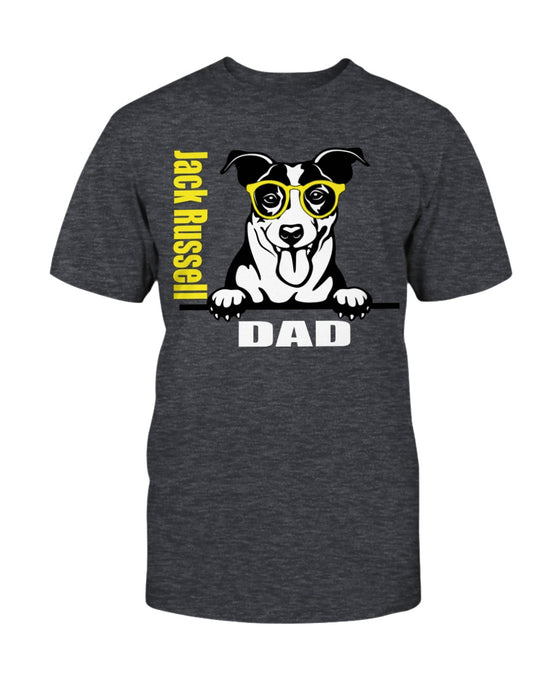 Jack Russell Dad with glasses Bella + Canvas Unisex T-Shirt